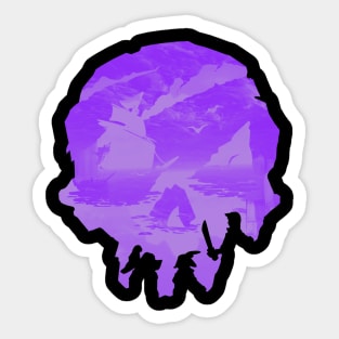 Purple Sea Of Thieves Skull Design Sticker